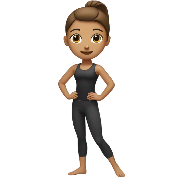 Pilates girl with brown ponytail  emoji