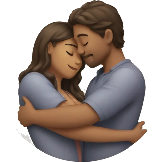 two lovers hug in a circle emoji