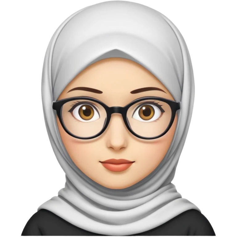 Girl with hijab and glasses  emoji