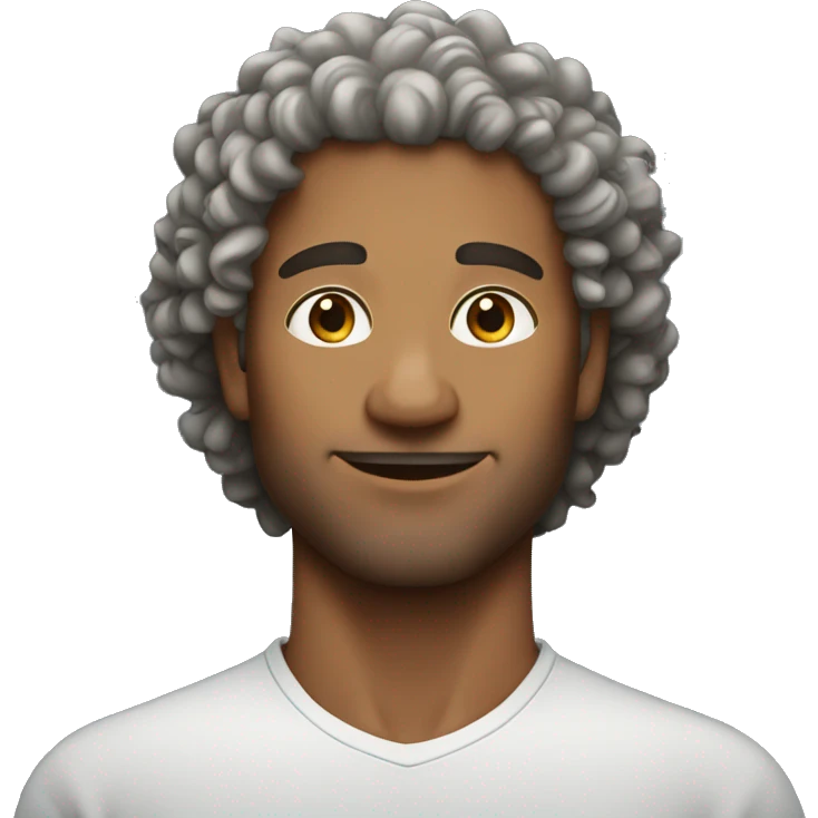 attractive and strong man with curly hair emoji