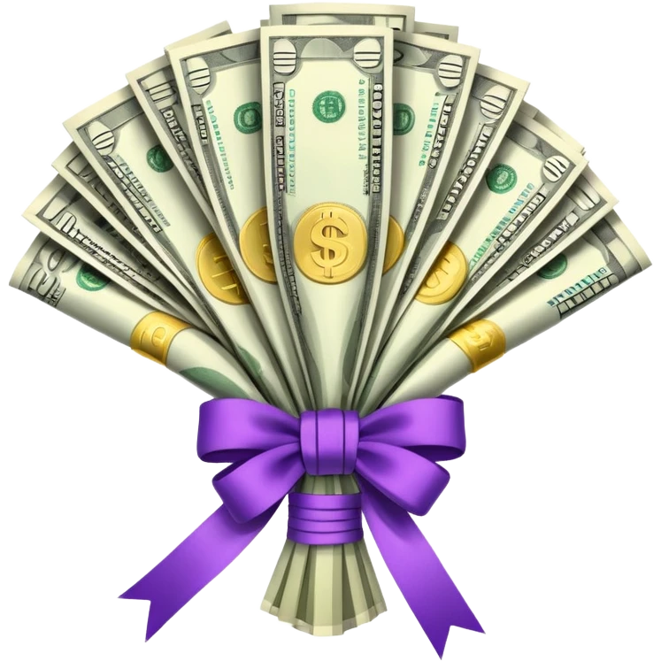 bouquet made of money emoji