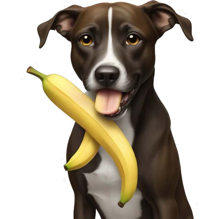 Dog eating a banana for breakfast emoji