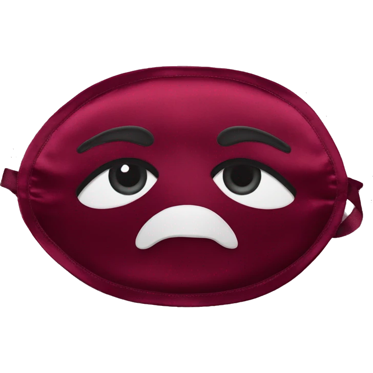 Bordeaux red silk eye mask emoji