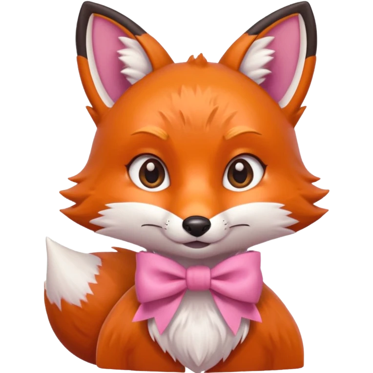 cute fox, pink bow, portrait, bust up emoji