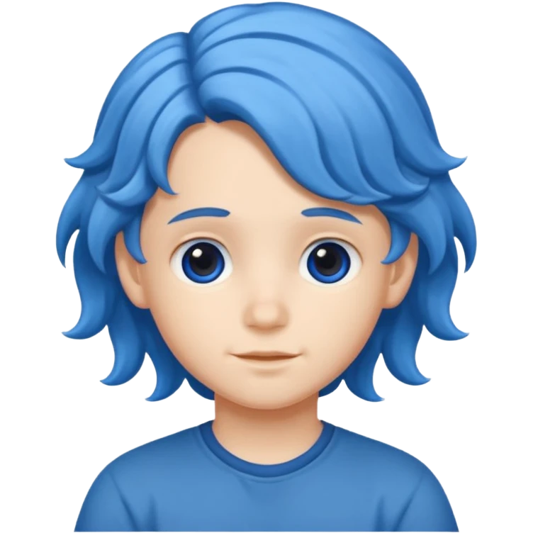 blue wavy haired kid  emoji