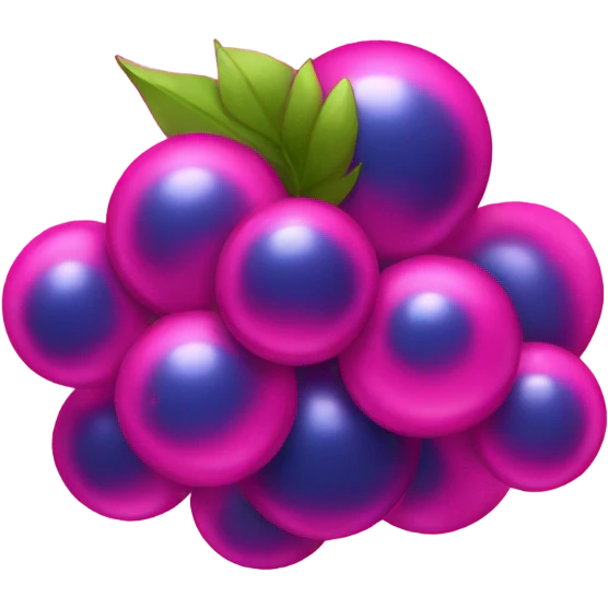 Hot pink clusters of glittery blueberries  emoji