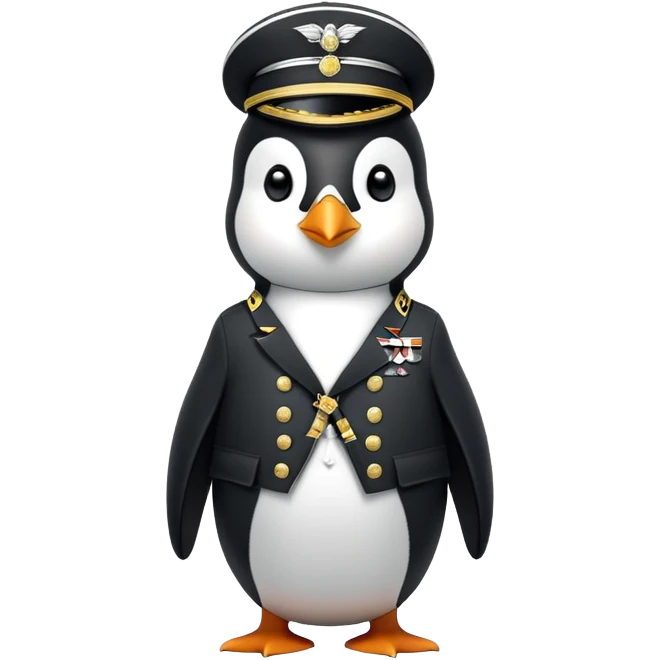 Penguin in prussian military uniform emoji
