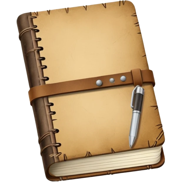A beat up field notebook emoji