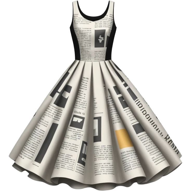 newspaper-print dress emoji