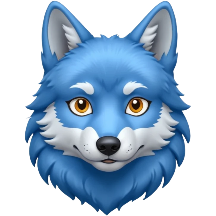 face of blue wolf emoji