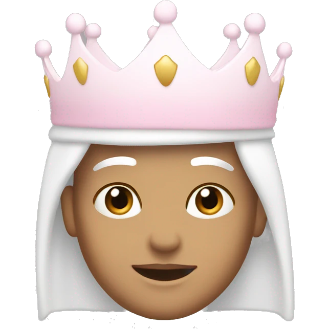 White and pastel pink crown emoji