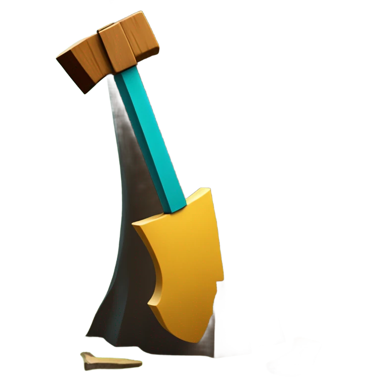 a roblox figure chopping a tree emoji