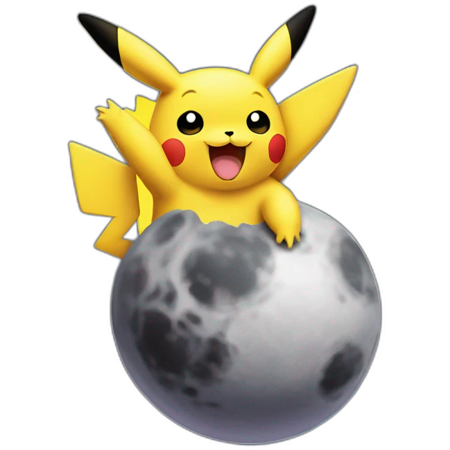 Disco Pikachu on the moon emoji
