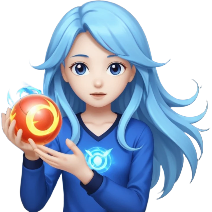 anime girl with power and magic emoji