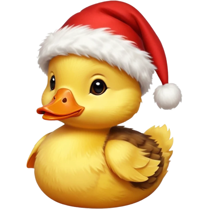 Un patito con gorro navideño emoji