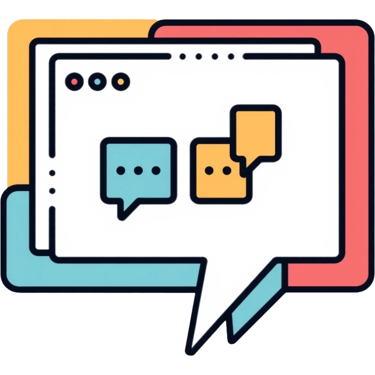 A speech bubble with text tokens and code symbols representing LLM output emoji