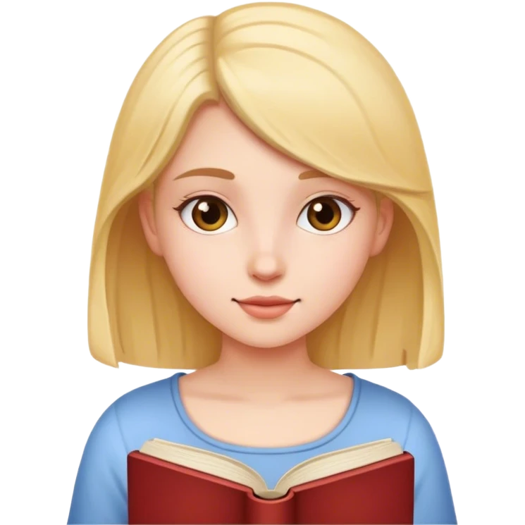 Girl with book reading  emoji