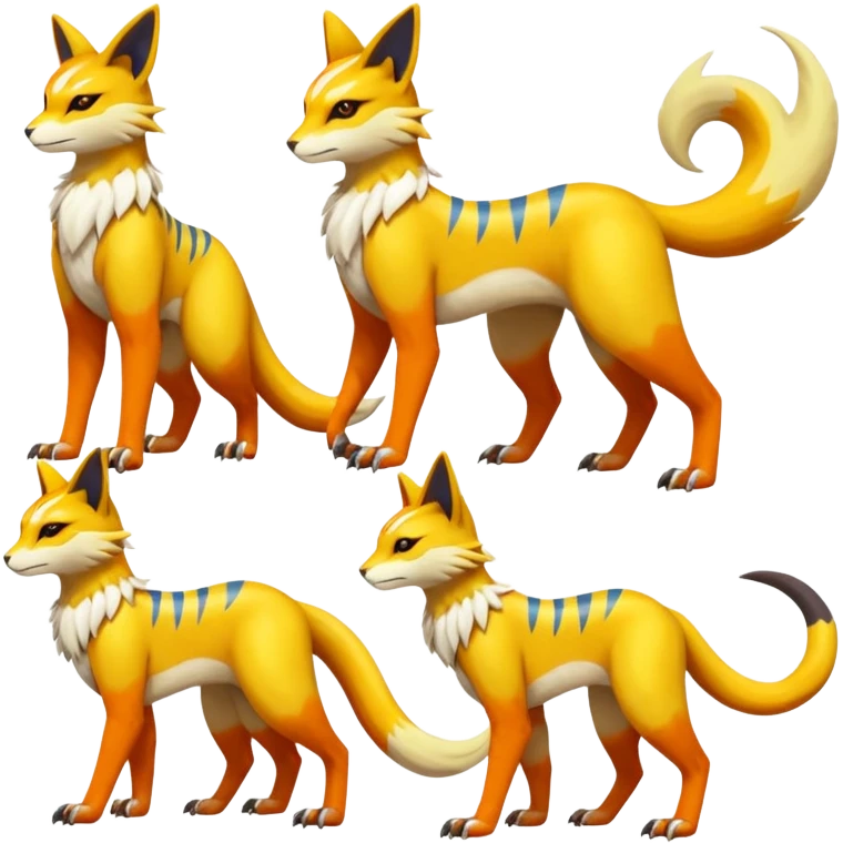 Latias-Vernid-Lombax-Koraidon-Renamon-Zeraora-Bastet-Fakémon-fusion-creature, full body emoji