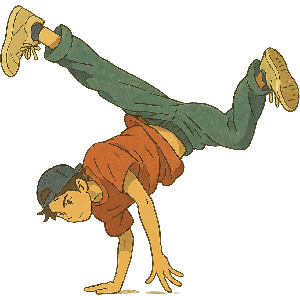 breakdancer in dynamic pose emoji