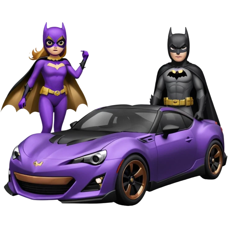 Satin black and rose gold Batman and 60’s Batgirl themed Scion FR-S  emoji