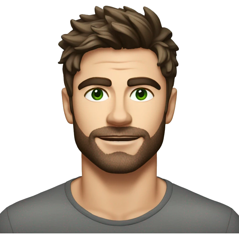 Zac efron with green eyes and middle stubble beard  emoji
