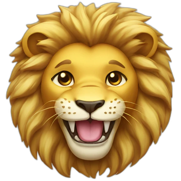 Lion smile with a golden teeth emoji