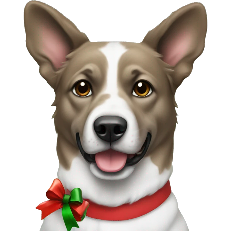 begal dog with christmas bow emoji