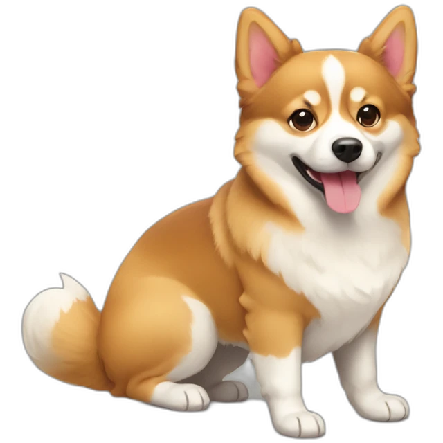 pomsky and corgi emoji