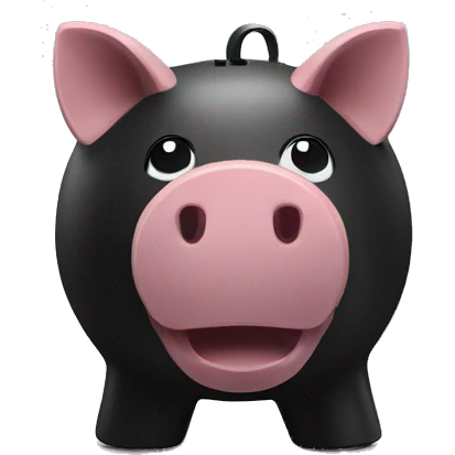 black piggy bank emoji
