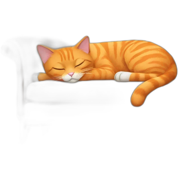 Orange cat sleeping on a couch emoji