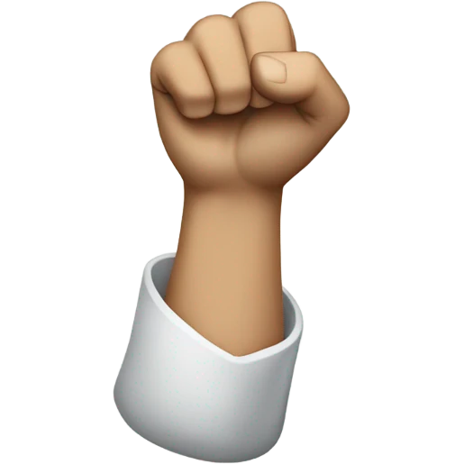 White man with one fist up in the air  emoji