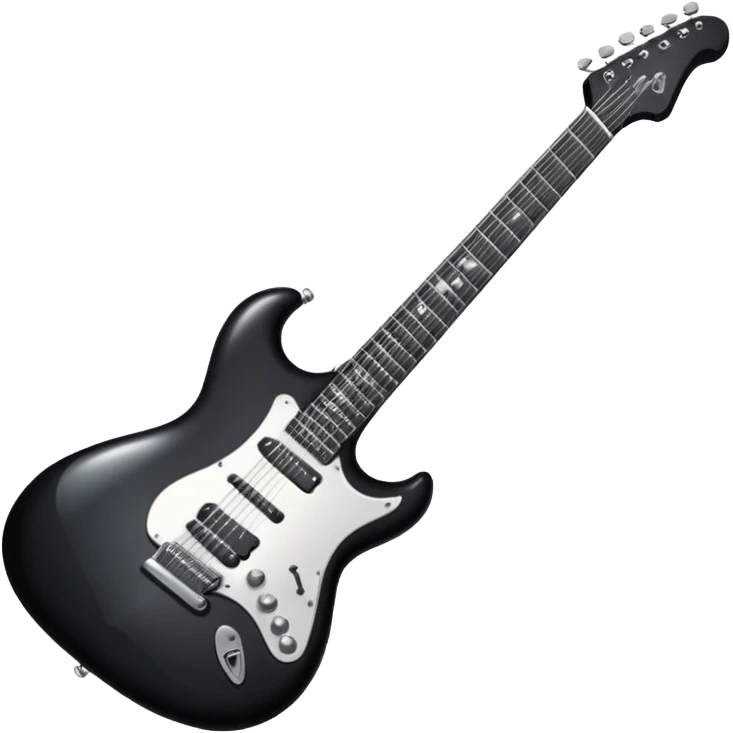 a very sparkly black electric guitar emoji
