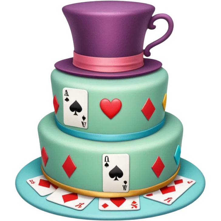 Mad hatter’s unbirthday cake emoji