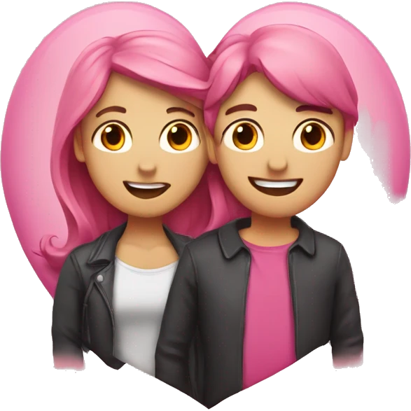 Pink hear with couple in the middle  emoji