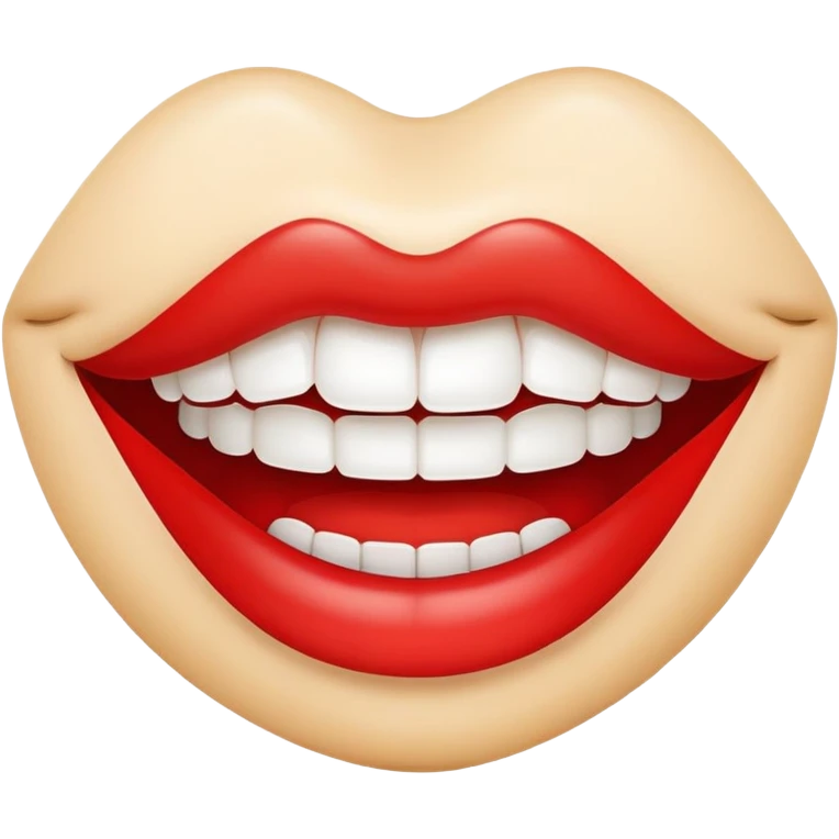big cartoon mouth smiling with white teeth emoji