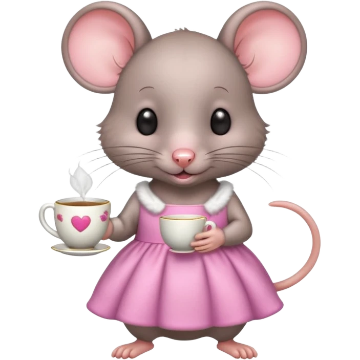 Baby rat wearing a dress emoji