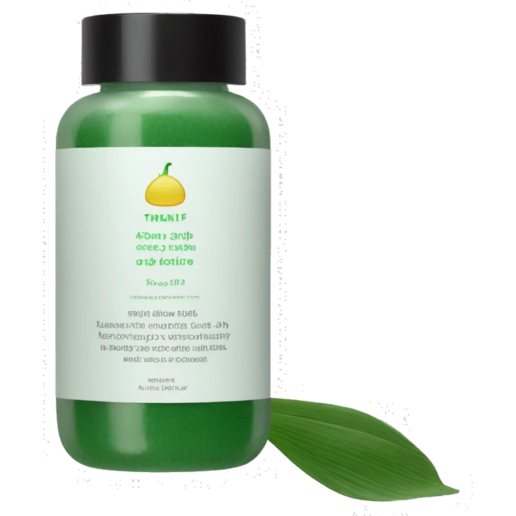 bottle of scalp scrub with label emoji