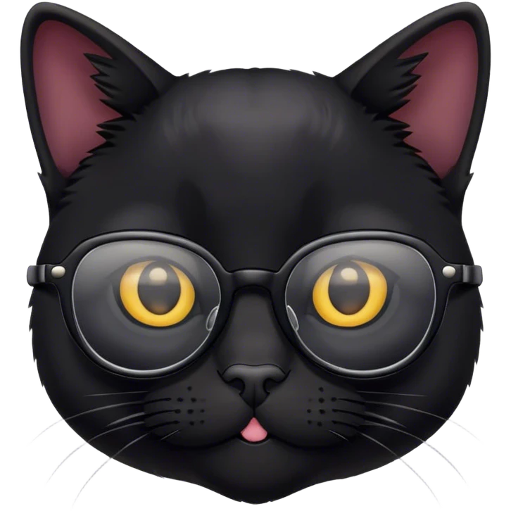 black cat with glasses emoji