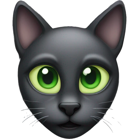 Black cat with green eyes emoji