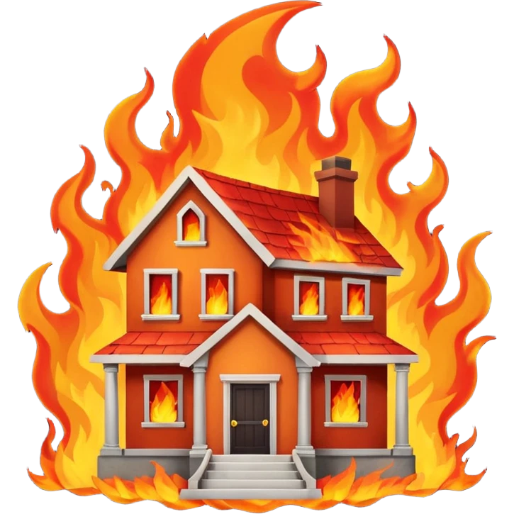 house burning down emoji