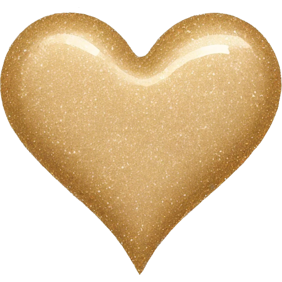 Beige glitter heart emoji