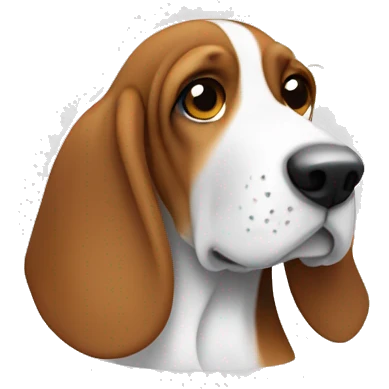 Beagle basset hound with white face emoji