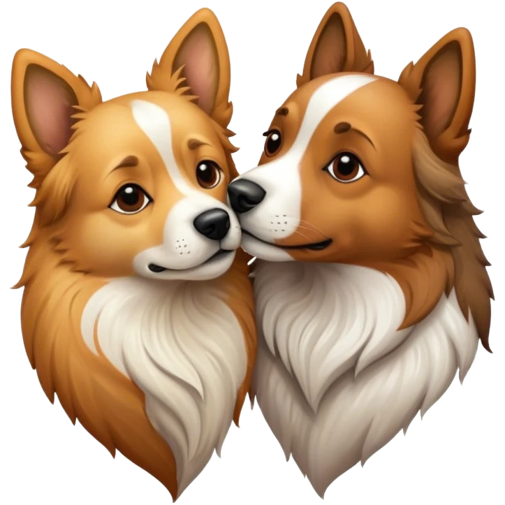 Dog kiss dog emoji
