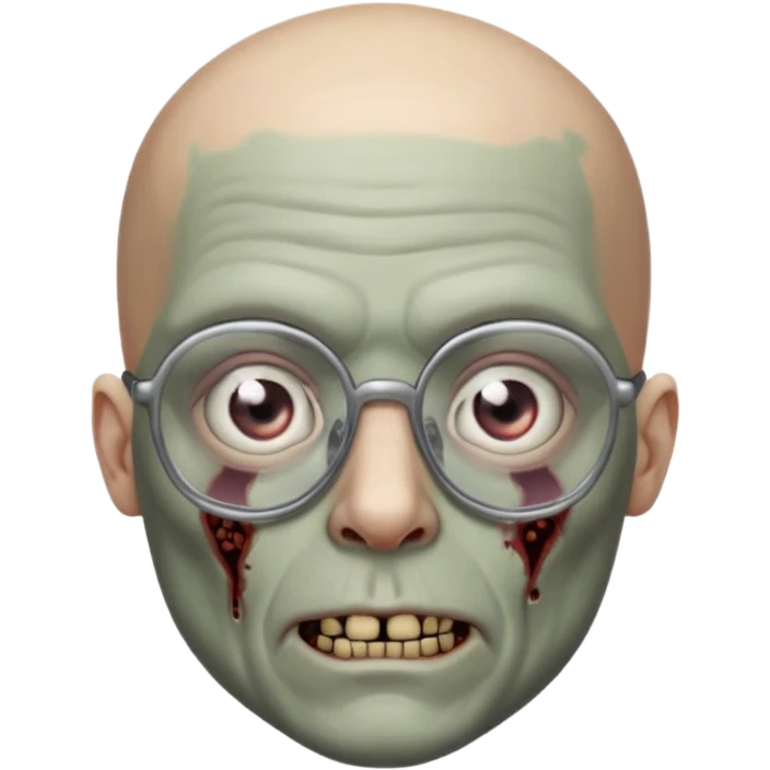 bald zombie with glasses emoji
