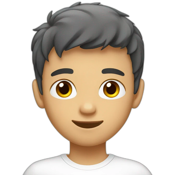 teenage-boy-in-white-t-shirt-with-short-boxer-hair emoji