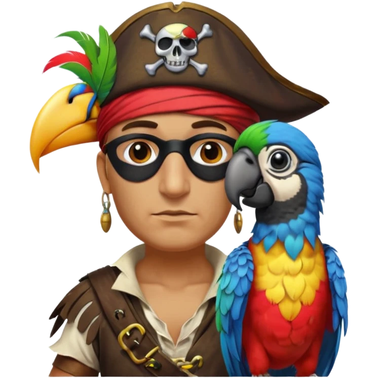 pirate and parrot emoji