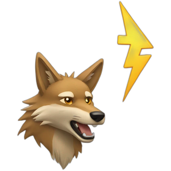 coyote and lightning emoji