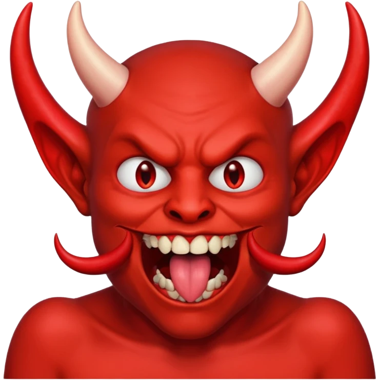 licking teeth with devil horns emoji