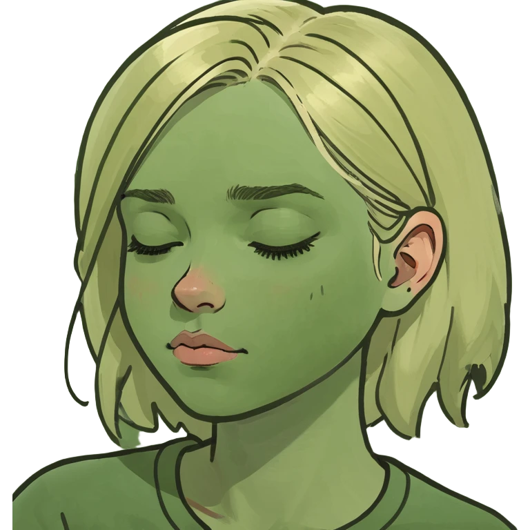 Sleepy blonde girl emoji