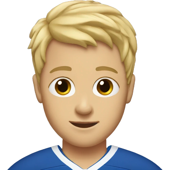 blonde dad with short hair wearing a hockey jersey emoji